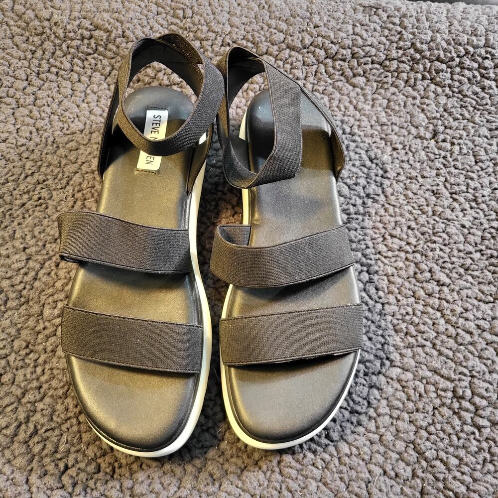 NEW Steve Madden black elastic strap sandals Women's size 9